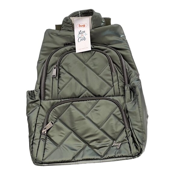 LUG Fall Box 2023 Metallic Olive Green Hatchback 3 Backpack - Picture 1 of 6